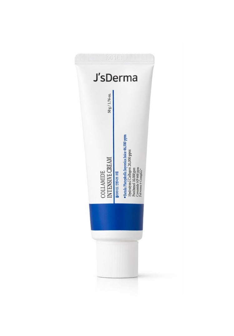 J'sDerma Face Moisturizing Cream with Ceramide & Collagen for Elasticity, Hydration, Soothing,Anti-Aging Care & Skin Barrier Care Collamide Intensive Cream-50gm - Image 1